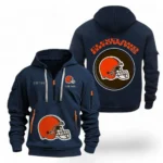 Everyday Hoodie Half Zipper, Athletic-Inspired Logo NFL041 - Navy
