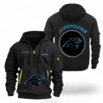 Outdoor Half-Zip Hoodie, Team Spirit Logo Design NFL041 - Black