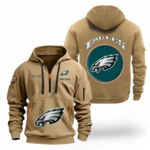 Performance Hoodie Half Zipper, Fan Edition Logo NFL041 - Khaki
