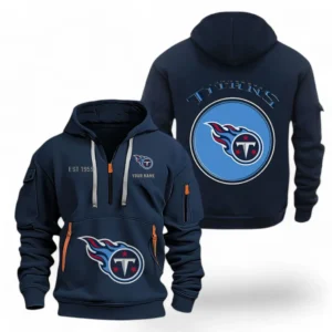 Training Hoodie Half Zipper, Fan-Friendly Logo Design NFL041 - Navy