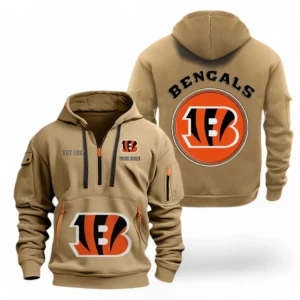Performance Hoodie Half Zipper, Fan Edition Logo NFL041 - Khaki