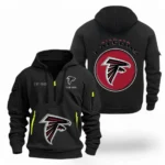 Outdoor Half-Zip Hoodie, Team Spirit Logo Design NFL041 - Black
