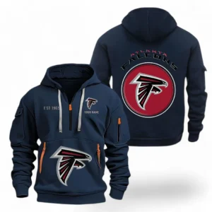 Training Hoodie Half Zipper, Fan-Friendly Logo Design NFL041 - Navy