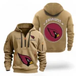 Outdoor Half-Zip Hoodie, Team Spirit Logo Design NFL041 - Khaki