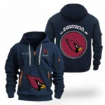 Lightweight Sports Hoodie Half Zipper, Unique Logo Print NFL041 - Navy