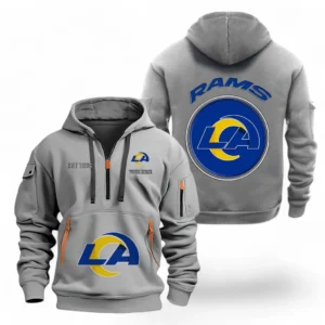 Training Hoodie Half Zipper, Fan-Friendly Logo Design NFL041 - Gray