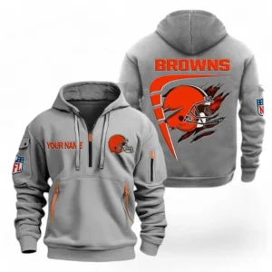 Training Hoodie Half Zipper, Fan-Friendly Logo Design NFL061 - Gray