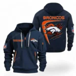Training Hoodie Half Zipper, Fan-Friendly Logo Design NFL061 - Navy