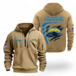 Outdoor Half-Zip Hoodie, Team Spirit Logo Design NFL061 - Khaki