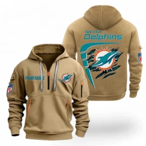 Performance Hoodie Half Zipper, Fan Edition Logo NFL061 - Khaki