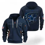 Training Hoodie Half Zipper, Fan-Friendly Logo Design NFL061 - Navy