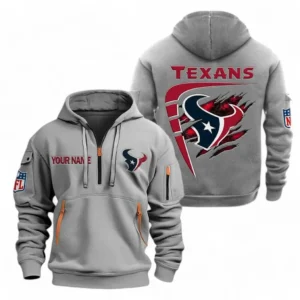 Training Hoodie Half Zipper, Fan-Friendly Logo Design NFL061 - Gray