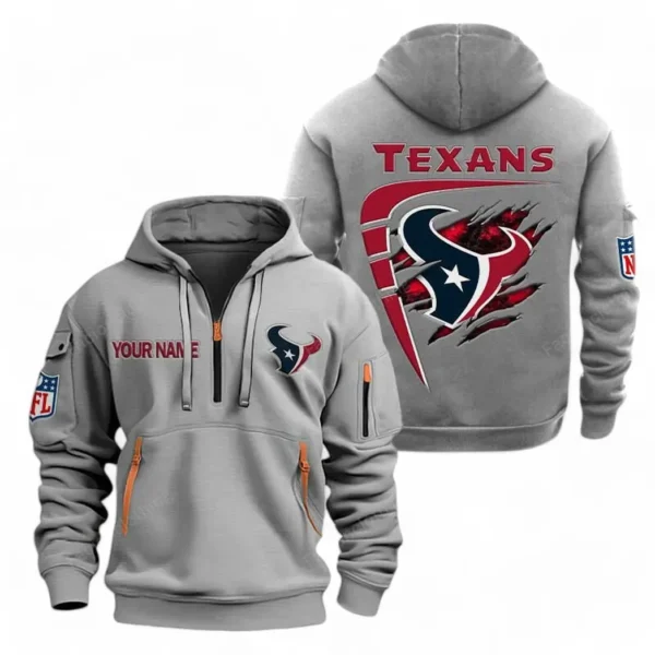 Training Hoodie Half Zipper, Fan-Friendly Logo Design NFL061 - Gray