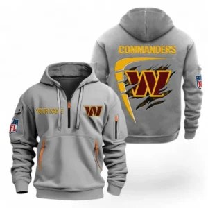 Urban Streetwear Hoodie, Half-Zip with Exclusive Logo NFL061 - Gray