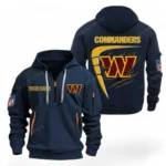 Everyday Hoodie Half Zipper, Athletic-Inspired Logo NFL061 - Navy