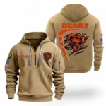 Performance Hoodie Half Zipper, Fan Edition Logo NFL061 - Khaki