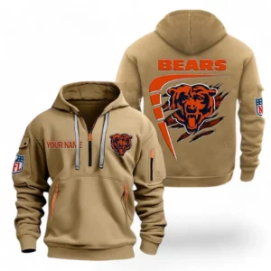 Performance Hoodie Half Zipper, Fan Edition Logo NFL061 - Khaki