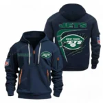 Training Hoodie Half Zipper, Fan-Friendly Logo Design NFL061 - Navy