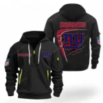 Performance Hoodie Half Zipper, Fan Edition Logo NFL061 - Black