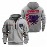 Everyday Hoodie Half Zipper, Athletic-Inspired Logo NFL061 - Gray
