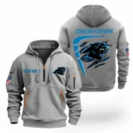 Training Hoodie Half Zipper, Fan-Friendly Logo Design NFL061 - Gray