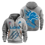 Training Hoodie Half Zipper, Fan-Friendly Logo Design NFL081 - Gray