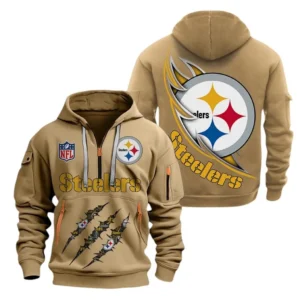 Performance Hoodie Half Zipper, Fan Edition Logo NFL081 - Khaki