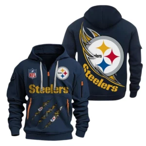 Everyday Hoodie Half Zipper, Athletic-Inspired Logo NFL081 - Navy