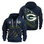 Training Hoodie Half Zipper, Fan-Friendly Logo Design NFL081 - Navy