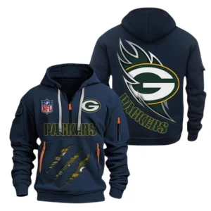 Training Hoodie Half Zipper, Fan-Friendly Logo Design NFL081 - Navy