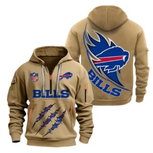 Performance Hoodie Half Zipper, Fan Edition Logo NFL081 - Khaki