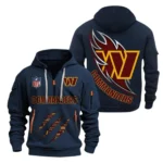 Urban Streetwear Hoodie, Half-Zip with Exclusive Logo NFL081 - Navy
