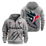 Training Hoodie Half Zipper, Fan-Friendly Logo Design NFL081 - Gray