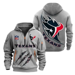 Training Hoodie Half Zipper, Fan-Friendly Logo Design NFL081 - Gray