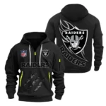 Outdoor Half-Zip Hoodie, Team Spirit Logo Design NFL081 - Black