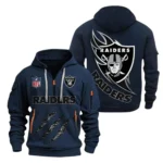Training Hoodie Half Zipper, Fan-Friendly Logo Design NFL081 - Navy