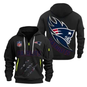 Fan Gift Hoodie Half Zipper, Sports-Inspired Logo Design NFL081 - Black