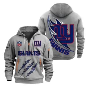 Training Hoodie Half Zipper, Fan-Friendly Logo Design NFL081 - Gray