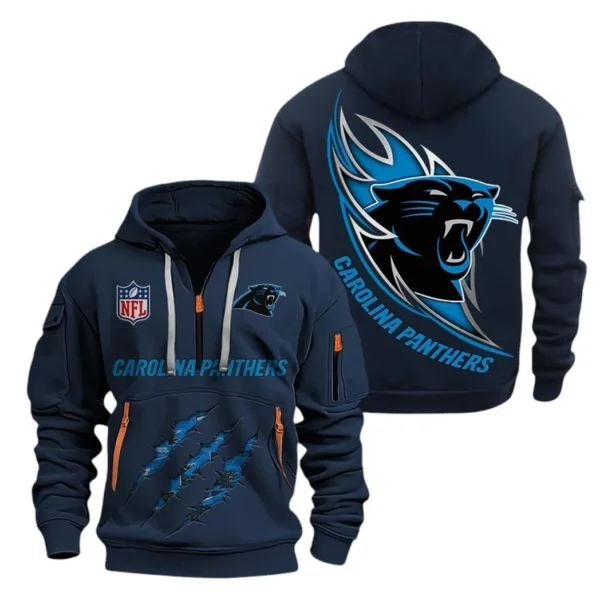 Everyday Hoodie Half Zipper, Athletic-Inspired Logo NFL081 - Navy