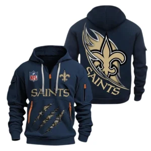 Training Hoodie Half Zipper, Fan-Friendly Logo Design NFL081 - Navy