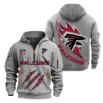 Everyday Hoodie Half Zipper, Athletic-Inspired Logo NFL081 - Gray