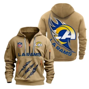 Performance Hoodie Half Zipper, Fan Edition Logo NFL081 - Khaki