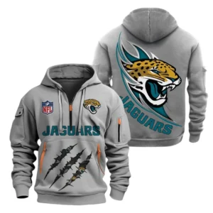 Everyday Hoodie Half Zipper, Athletic-Inspired Logo NFL081 - Gray