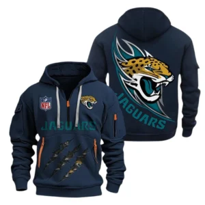 Lightweight Sports Hoodie Half Zipper, Unique Logo Print NFL081 - Navy