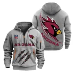 Training Hoodie Half Zipper, Fan-Friendly Logo Design NFL081 - Gray