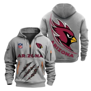 Training Hoodie Half Zipper, Fan-Friendly Logo Design NFL081 - Gray