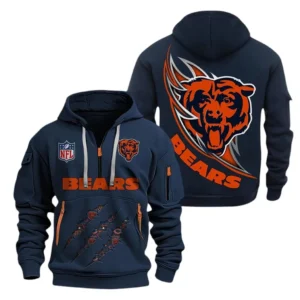 Everyday Hoodie Half Zipper, Athletic-Inspired Logo NFL081 - Navy