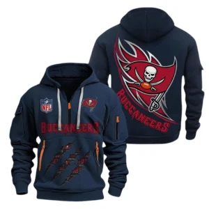 Urban Streetwear Hoodie, Half-Zip with Exclusive Logo NFL081 - Navy