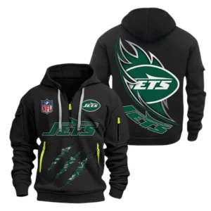 Performance Hoodie Half Zipper, Fan Edition Logo NFL081 - Black