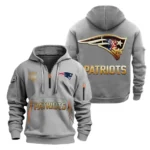Urban Streetwear Hoodie, Half-Zip with Exclusive Logo NFL091 - Gray